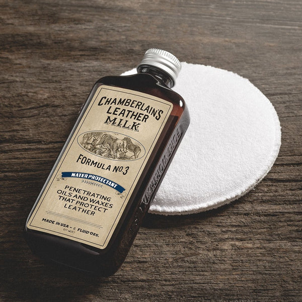 Leather Milk® Water Protectant No.3 6oz w Pad Z99Y013 - Cockpit USA Accessories
