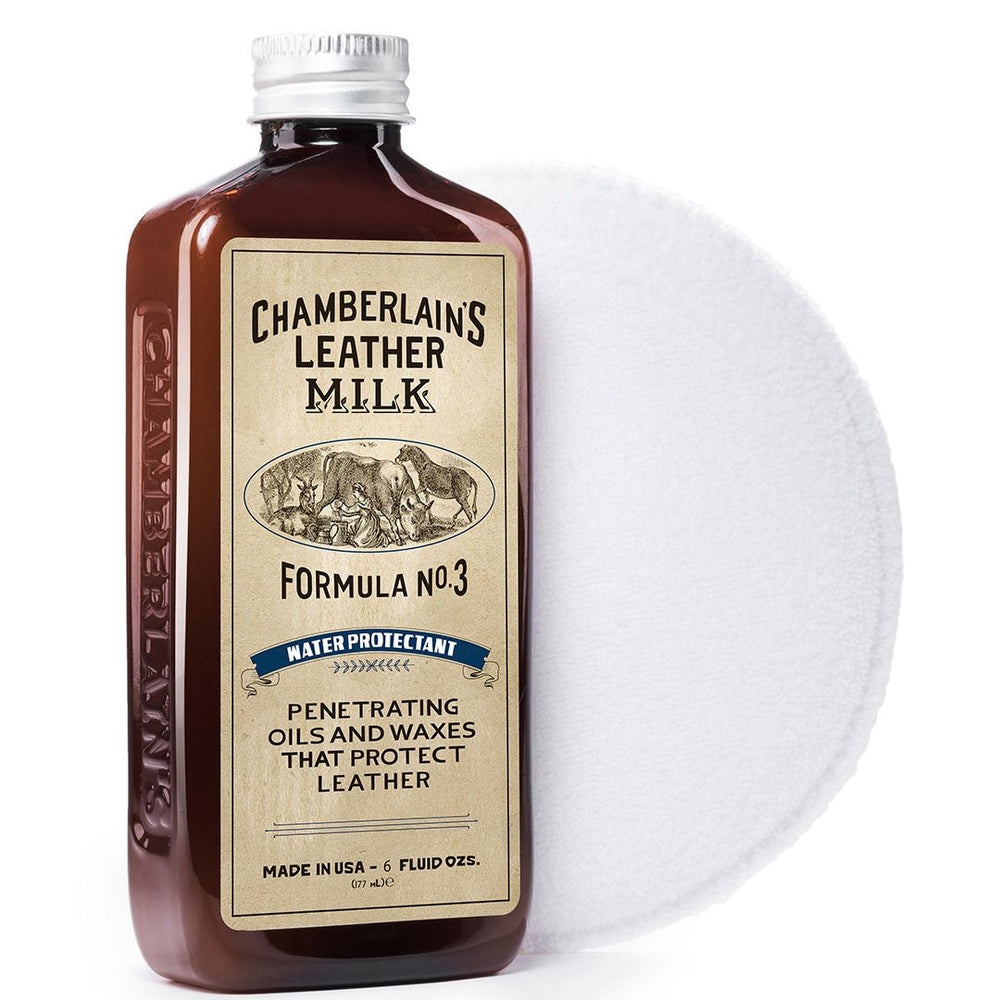 Leather Milk® Water Protectant No.3 6oz w Pad Z99Y013 - Cockpit USA Accessories