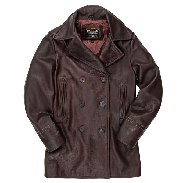 Leather Pea Coat Z21V030 - Cockpit USA Men