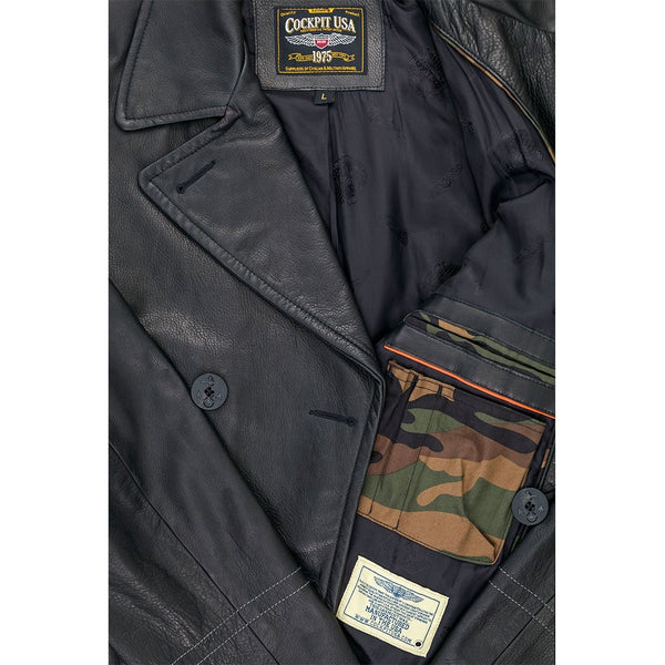 Leather Pea Coat Z21V030 - Cockpit USA Men