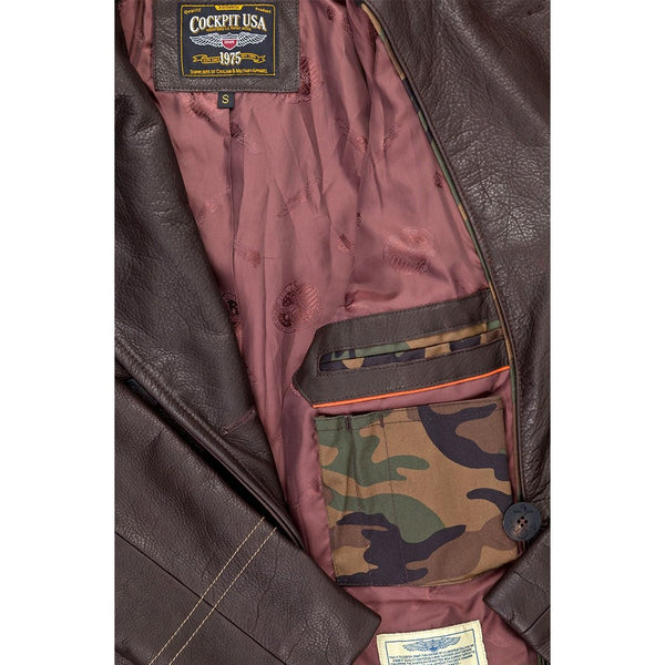 Leather Pea Coat Z21V030 - Cockpit USA Men