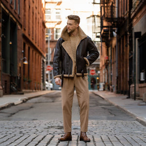 RAF Fighter Weight Sheepskin Bomber Jacket Z21W010 - Cockpit USA Men