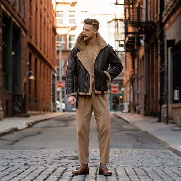 RAF Fighter Weight Sheepskin Bomber Jacket Z21W010 - Cockpit USA Men