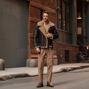 RAF Fighter Weight Sheepskin Bomber Jacket Z21W010 - Cockpit USA Men