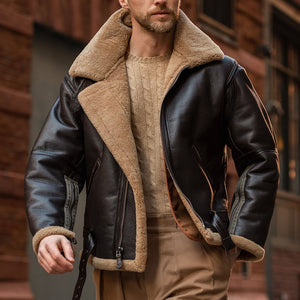 RAF Fighter Weight Sheepskin Bomber Jacket Z21W010 - Cockpit USA Men