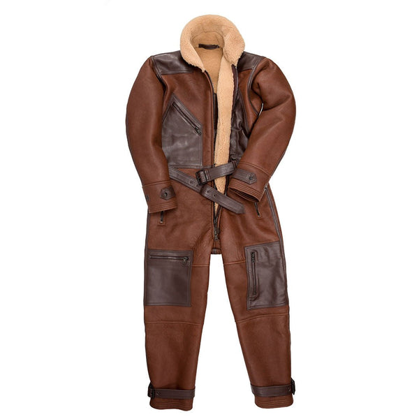 Sheepskin Leather Flight Suit Z21Y007 - Cockpit USA Men