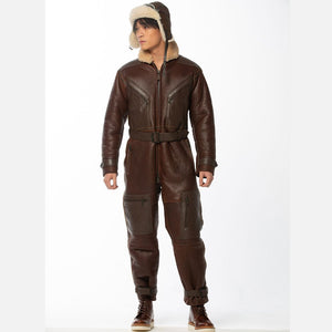 Sheepskin Leather Flight Suit Z21Y007 - Cockpit USA Men