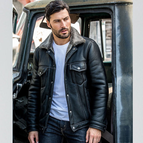 The Sheepskin Midnight Trucker™ Z21Z009 - Cockpit USA Men