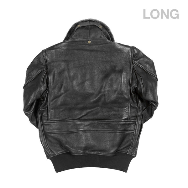 U.S. Navy Lambskin G-1 Flight Jacket (Long) Z201035ML in Black - Cockpit USA Men