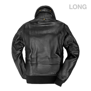 U.S. Navy Lambskin G-1 Flight Jacket (Long) Z201035ML in Black - Cockpit USA Men