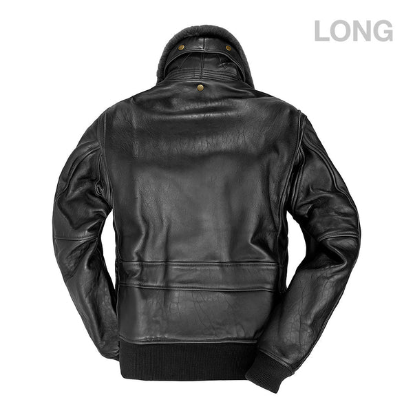 U.S. Navy Lambskin G-1 Flight Jacket (Long) Z201035ML in Black - Cockpit USA Men