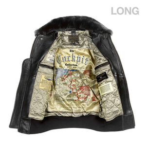 U.S. Navy Lambskin G-1 Flight Jacket (Long) Z201035ML in Black - Cockpit USA Men
