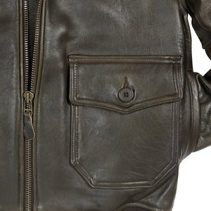 U.S. Navy Lambskin G-1 Flight Jacket (Long) Z201035ML in Brown - Cockpit USA Men