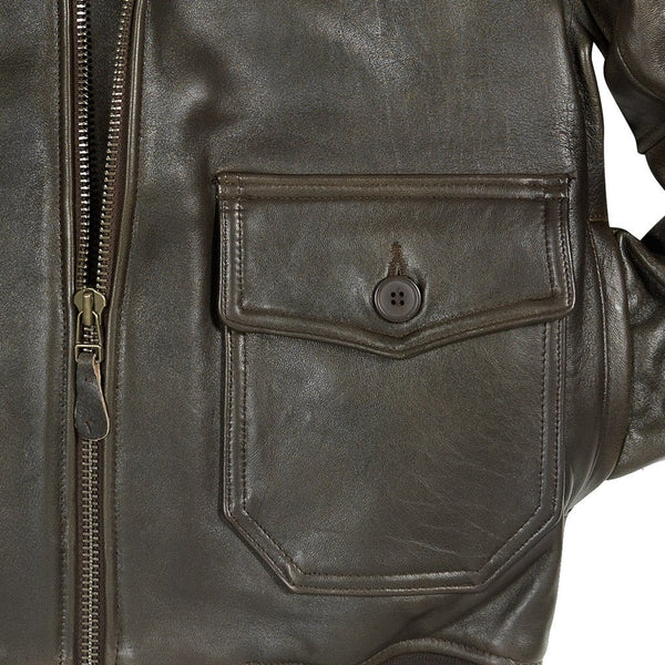 U.S. Navy Lambskin G-1 Flight Jacket (Long) Z201035ML in Brown - Cockpit USA Men