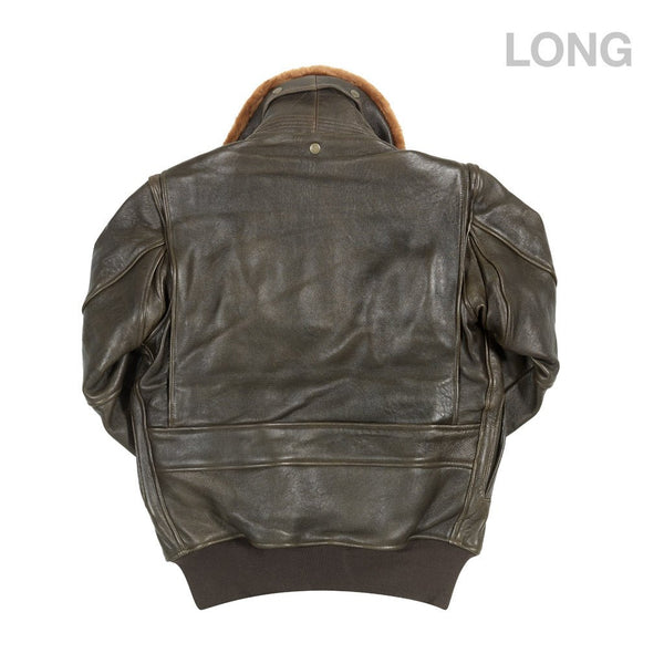 U.S. Navy Lambskin G-1 Flight Jacket (Long) Z201035ML in Brown - Cockpit USA Men