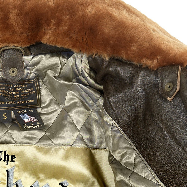 U.S. Navy Lambskin G-1 Flight Jacket (Long) Z201035ML in Brown - Cockpit USA Men
