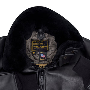 U.S. Navy Lambskin G-1 Flight Jacket Z201035M in Black - Cockpit USA Men