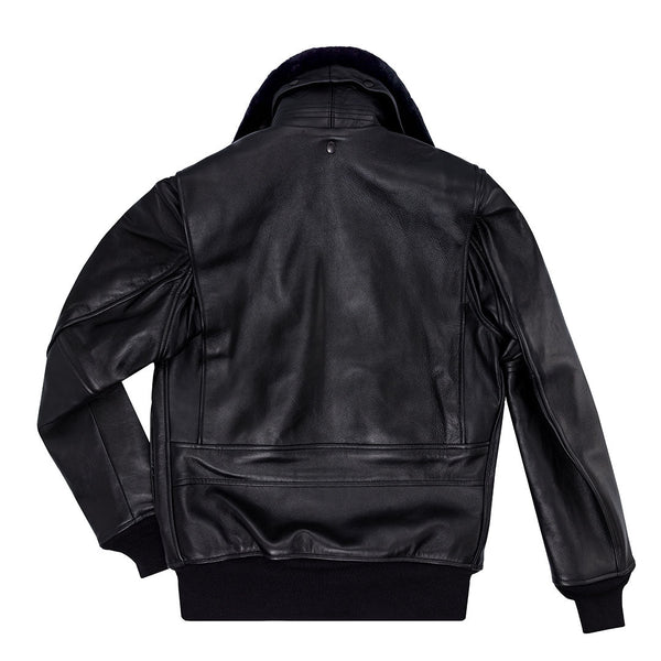 U.S. Navy Lambskin G-1 Flight Jacket Z201035M in Black - Cockpit USA Men