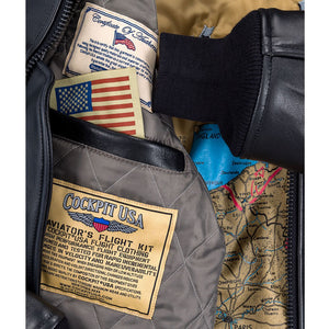 U.S. Navy Lambskin G-1 Flight Jacket Z201035M in Black - Cockpit USA Men