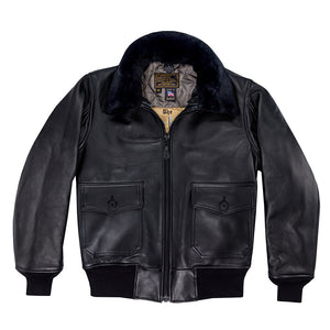 U.S. Navy Lambskin G-1 Flight Jacket Z201035M in Black - Cockpit USA Men