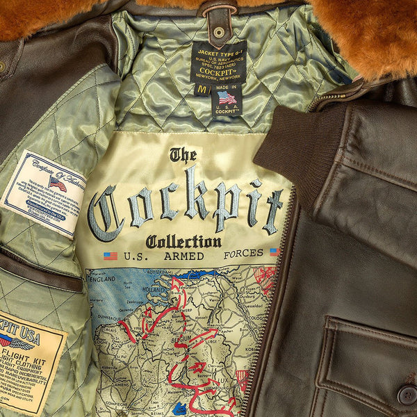 U.S. Navy Lambskin G-1 Flight Jacket Z201035M in Brown - Cockpit USA Men