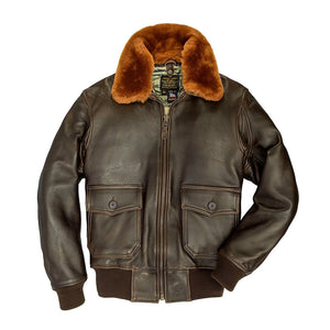 U.S. Navy Lambskin G-1 Flight Jacket Z201035M in Brown - Cockpit USA Men