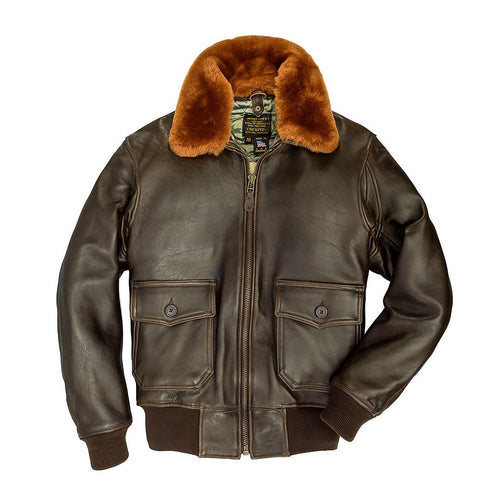 U.S. Navy Lambskin G-1 Flight Jacket Z201035M in Brown - Cockpit USA Men