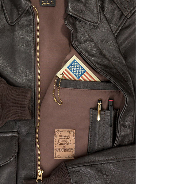 U.S.A.F. 21st. Century A-2 Jacket Z21V41 in Brown - Cockpit USA Men