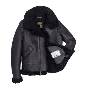 Women's B-3 Bomber Jacket in Black W72N100 - Cockpit USA Women