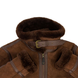 Women's B-3 Suede Bomber Jacket in Brown W72N200 - Cockpit USA Women