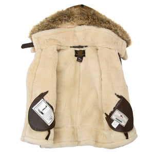 Women's Hooded B-3 Bomber Jacket in Tan W72N300 - Cockpit USA Women