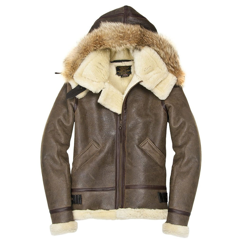 Women's Hooded Sheepskin Jacket W72N500 - Cockpit USA Women