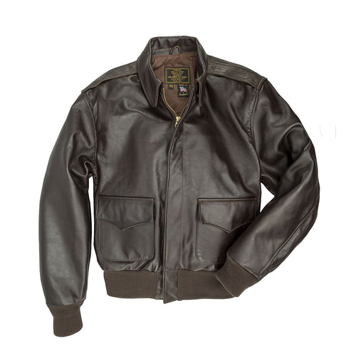 WWII A-2 Horsehide Leather Flight Jacket in Mahogany - Z2107H - Cockpit USA Men