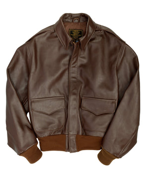 WWII Government Issue A-2 Jacket (Long) Z2107HL in Brown - Cockpit USA Men