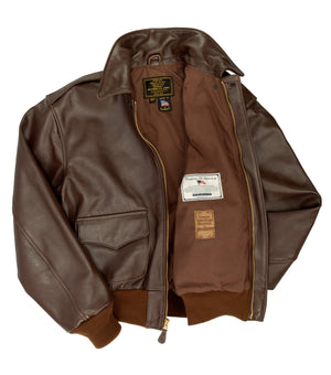 WWII Government Issue A-2 Jacket (Long) Z2107HL in Brown - Cockpit USA Men