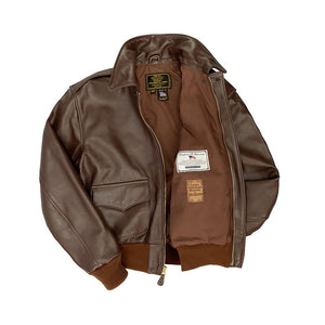 WWII Government Issue A-2 Jacket Z2107H in Brown - Cockpit USA Men