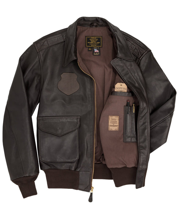 Z21V42-U.S.A.F. 21st. Century A-2 Jacket with Velcro - Cockpit USA